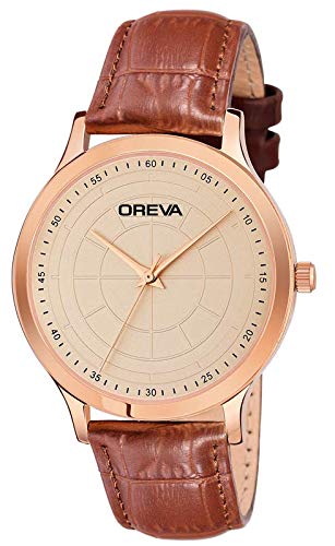Oreva Leather Men s Boy s Wrist Watches Rose Gold NavaStreet