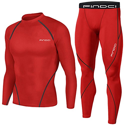 1Bests Men's Sports Running Set Compression Shirt + Pants Skin